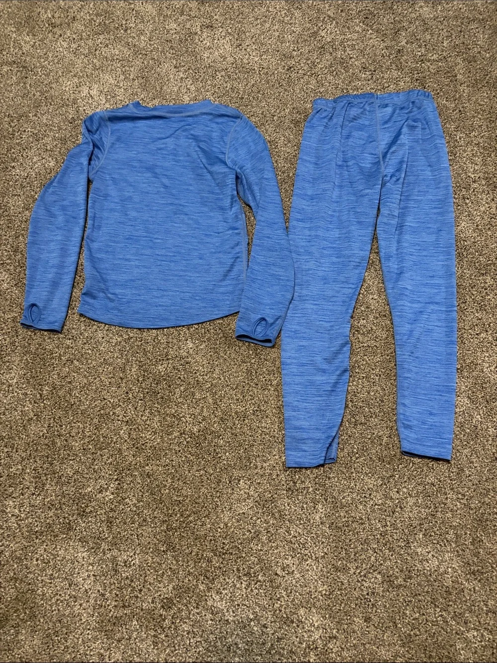 Boys Kids Long-Sleeve Blue Thermal Base Layer Set Size M